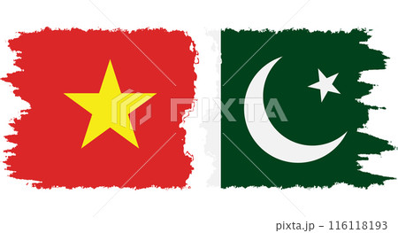 Pakistan and Vietnam grunge flags connection vector Pakistan and Vietnam grunge flags connection vector 116118193