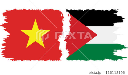 Palestine and Vietnam grunge flags connection vector Palestine and Vietnam grunge flags connection vector 116118196