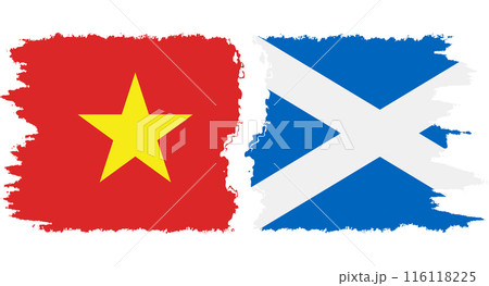 Scotland and Vietnam grunge flags connection vector Scotland and Vietnam grunge flags connection vector 116118225