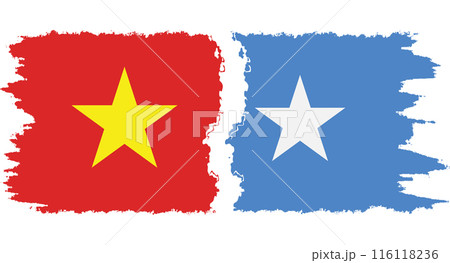 Somalia and Vietnam grunge flags connection vector 116118236