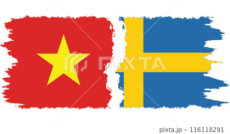 Sweden and Vietnam grunge flags connection vector Sweden and Vietnam grunge flags connection vector 116118291