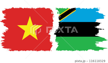 Zanzibar and Vietnam grunge flags connection vector Zanzibar and Vietnam grunge flags connection vector 116118329