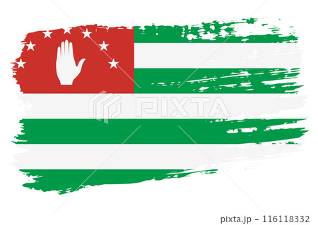Abkhazia flag, wide brush stroke on transparent background vector 116118332