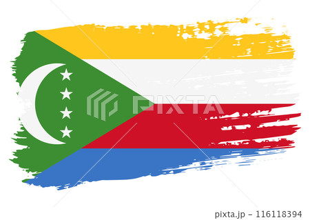 Comoros flag, wide brush stroke on transparent background vector 116118394
