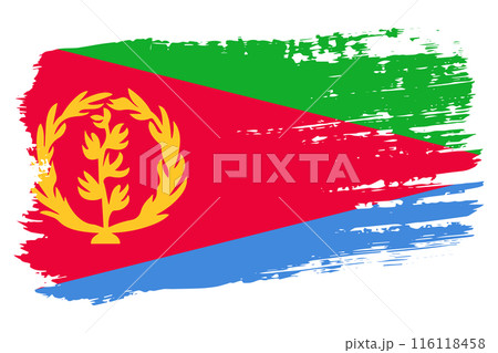 Eritrea flag, wide brush stroke on transparent background vector 116118458