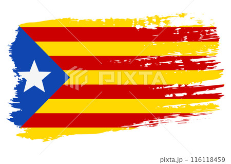 Informal flag of Catalan lands, blue estelada, wide brush stroke on transparent background vector Informal flag of Catalan lands, blue estelada, wide brush stroke on transparent background vector 116118459