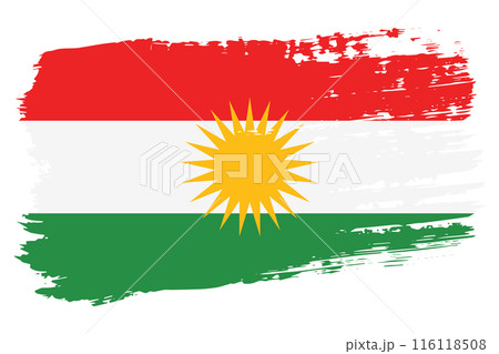 Kurdistan flag, wide brush stroke on transparent background vector 116118508