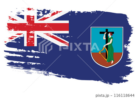 Montserrat flag, wide brush stroke on transparent background vector 116118644