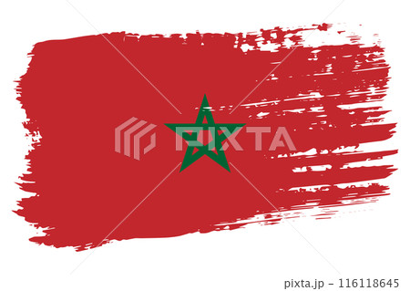 Morocco flag, wide brush stroke on transparent background vector 116118645