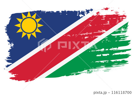 Namibia flag, wide brush stroke on transparent background vector 116118700