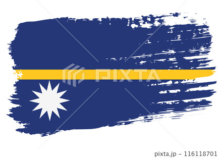 Nauru flag, wide brush stroke on transparent background vector 116118701