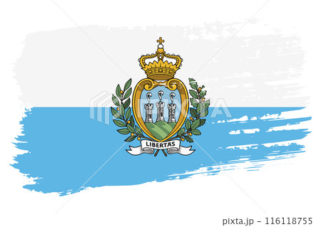 San Marino flag, wide brush stroke on transparent background vector San Marino flag, wide brush stroke on transparent background vector 116118755