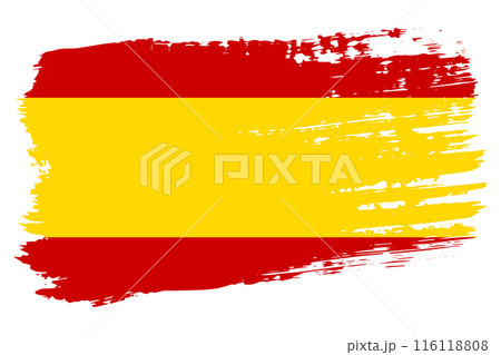 Spain flag, wide brush stroke on transparent background vector 116118808
