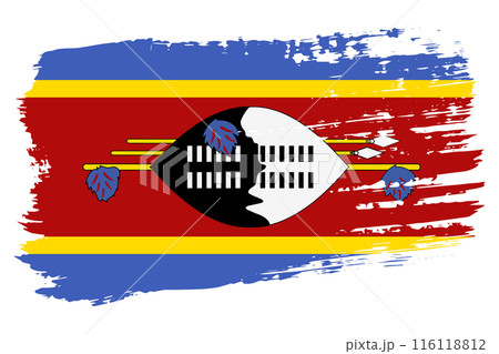 Swaziland flag, wide brush stroke on transparent background vector Swaziland flag, wide brush stroke on transparent background vector 116118812