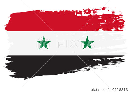 Syria flag, wide brush stroke on transparent background vector 116118818