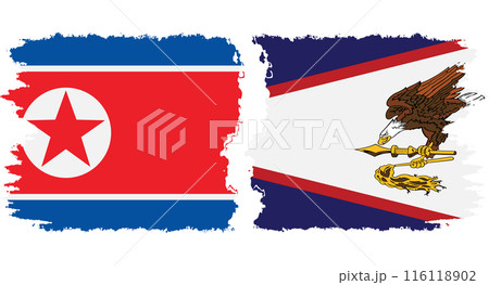 American Samoa and North Korea grunge flags connection vector 116118902
