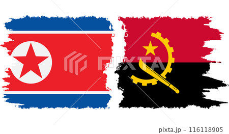 Angola and North Korea grunge flags connection vector 116118905