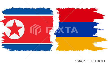 Armenia and North Korea grunge flags connection vector Armenia and North Korea grunge flags connection vector 116118911