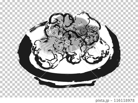 油淋鶏の手書き和風イラスト 116118978