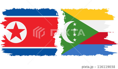 Comoros and North Korea grunge flags connection vector Comoros and North Korea grunge flags connection vector 116119038