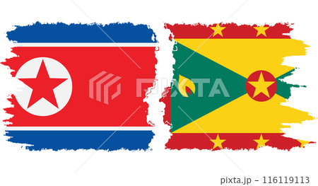 Grenada and North Korea grunge flags connection vector Grenada and North Korea grunge flags connection vector 116119113