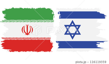 Israel and Iran grunge flags connection vector Israel and Iran grunge flags connection vector 116119359
