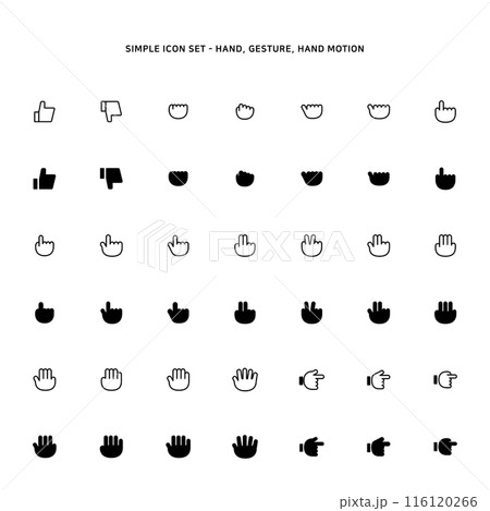 Icon for various hand gestures 116120266