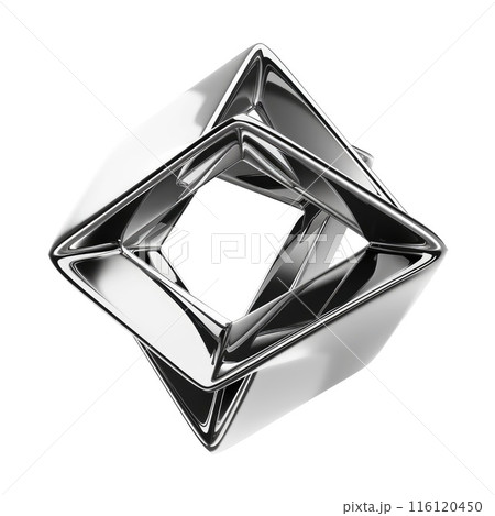 metallic geometric shape with a sleek and modern design metallic geometric shape with a sleek and modern design 116120450