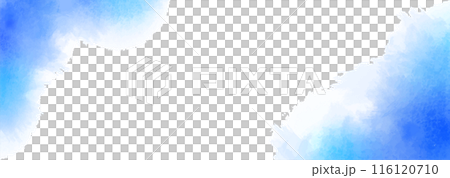 Watercolor texture banner background material Blue Summer image Horizontal 116120710