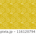 輪切りレモンの手描き風シームレスパターン 116120794