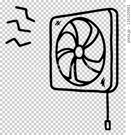 Line drawing of the noise from the ventilation fan Line drawing of the noise from the ventilation fan 116120981