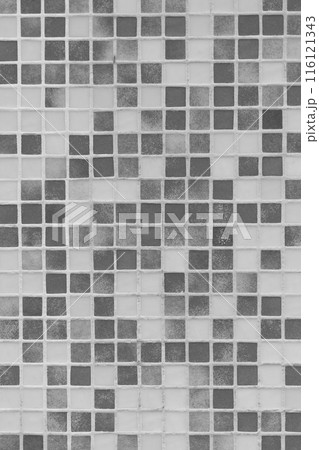 Mosaic Square Ceramic Tiles Black And Grey Abstract Bath Pattern Toilet Texture Background 116121343