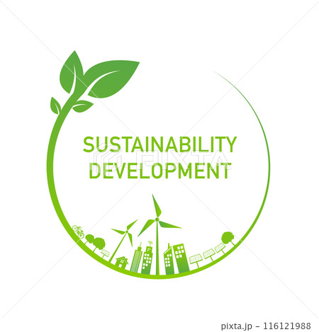 Sustainability development symbol, ESG, green energy, sustainable industry 116121988
