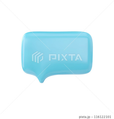 3D blue empty speech bubble. 116122101