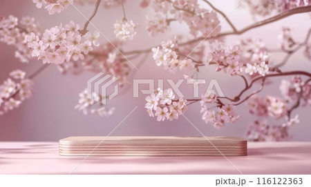 Cherry Blossom Display with Wooden Stand Cherry Blossom Display with Wooden Stand 116122363