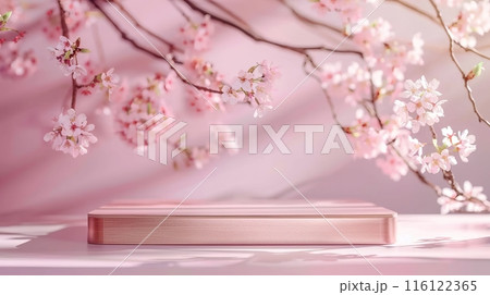 Cherry Blossom Display with Wooden Stand 116122365