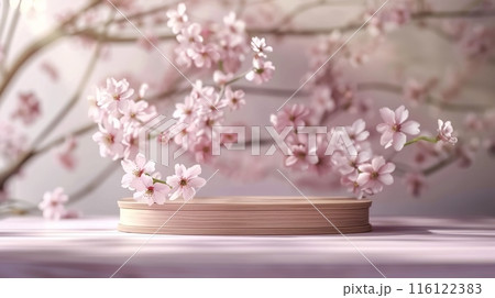 Cherry Blossom Display with Wooden Stand 116122383