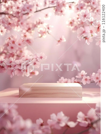Cherry Blossom Display with Wooden Stand 116122400