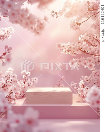 Cherry Blossom Display with Wooden Stand Cherry Blossom Display with Wooden Stand 116122401
