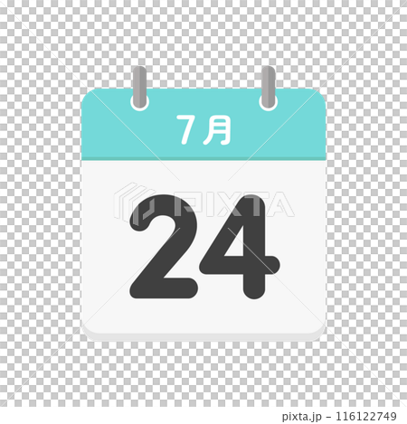 July 24th daily calendar icon - Illustration material of a Japanese calendar with the date 7/24 July 24th daily calendar icon - Illustration material of a Japanese calendar with the date 7/24 116122749