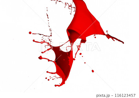 Red paint splash isolated on white background. 116123457