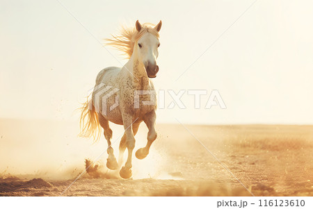 Horse in the wild, wild nature and animals concept 116123610