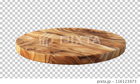 Swirled Olive Wood Cheese Board, A round olive wood cheese board displaying distinctive swirled grain patterns, perfect for elegant food presentation, isolated on white. Swirled Olive Wood Cheese Board, A round olive wood cheese board displaying distinctive swirled grain patterns, perfect for elegant food presentation, isolated on white. 116123873