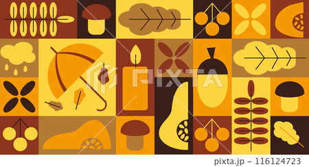 Autumn abstract banner in geometric style Autumn abstract banner in geometric style 116124723