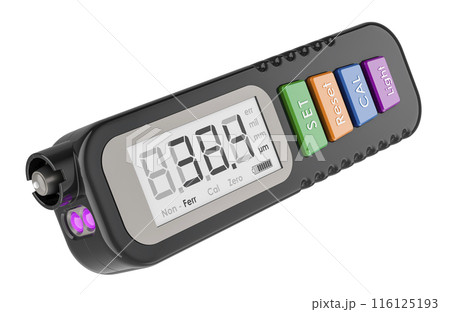 Black coating thickness gauge. Digital Paint Tester Meter, 3D rendering 116125193