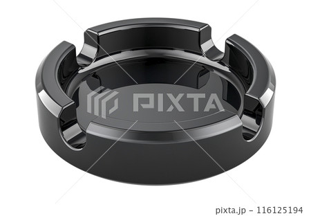 Black Ashtray, 3D rendering Black Ashtray, 3D rendering 116125194