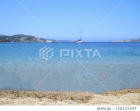 Beautiful sea in Sardinia, Italy. Beach in island Maddalena. Blue clear water sea in Italy. Beautiful background with sea. Beautiful sea in Sardinia, Italy. Beach in island Maddalena. Blue clear water sea in Italy. Beautiful background with sea. 116125297