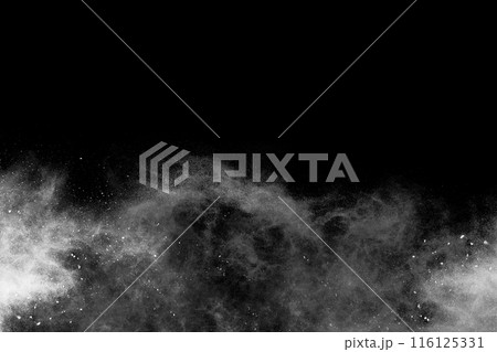 White powder on black background White powder on black background 116125331