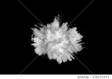 White powder on black background White powder on black background 116125371