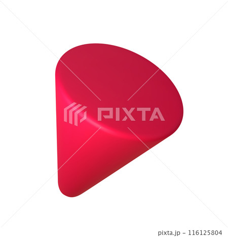 Abstract red 3D cone illustration, isolated on white background. Perfect for infographics, digital, and print materials. Modern, realistic, and scalable vector graphic for versatile design use. 116125804